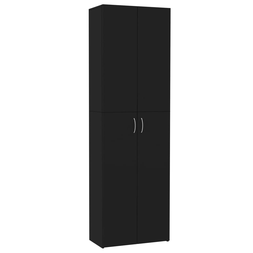 Schwarzer Büroschrank 60 x 32 x 190 cm agglomeriert
