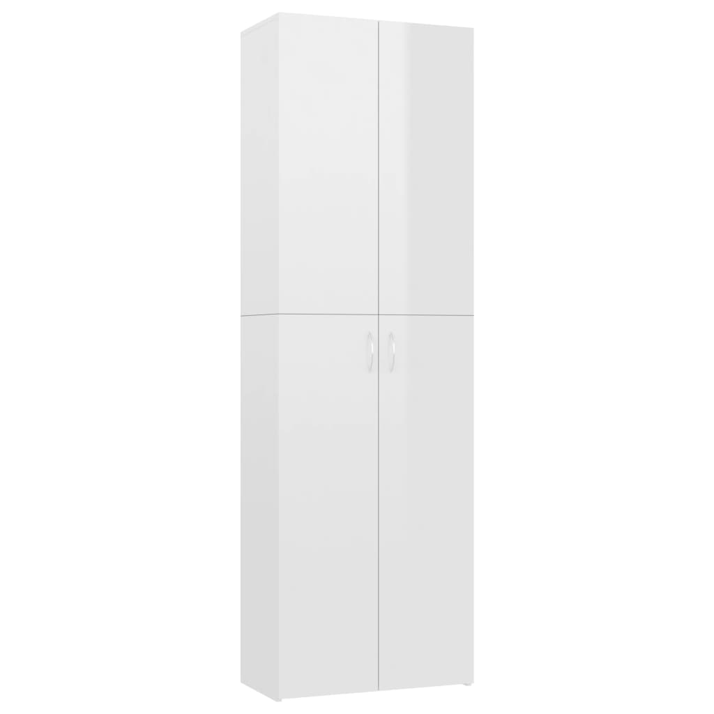 Shiny white desk cabinet 60x32x190 cm agglomerated