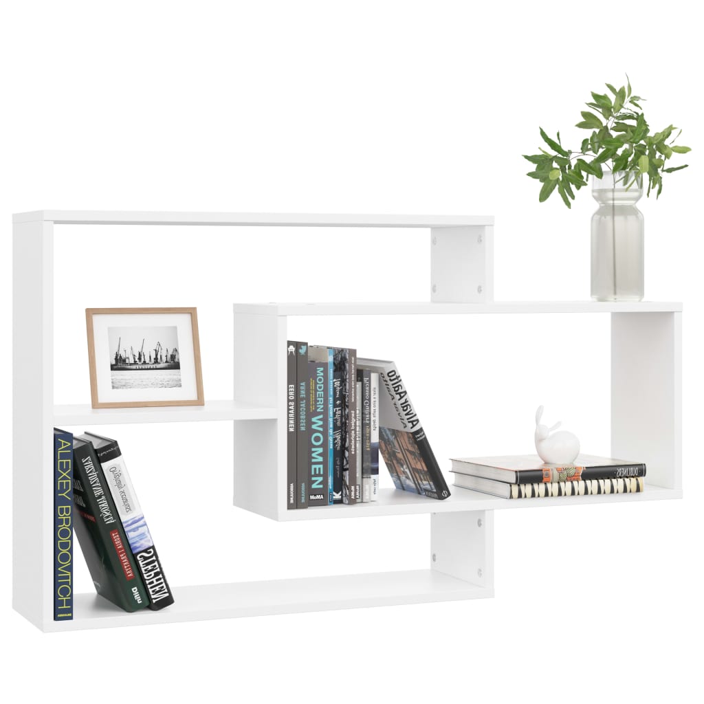 White wall shelves 104x20x58.5 cm Engineering wood