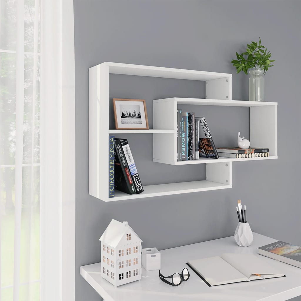 White wall shelves 104x20x58.5 cm Engineering wood