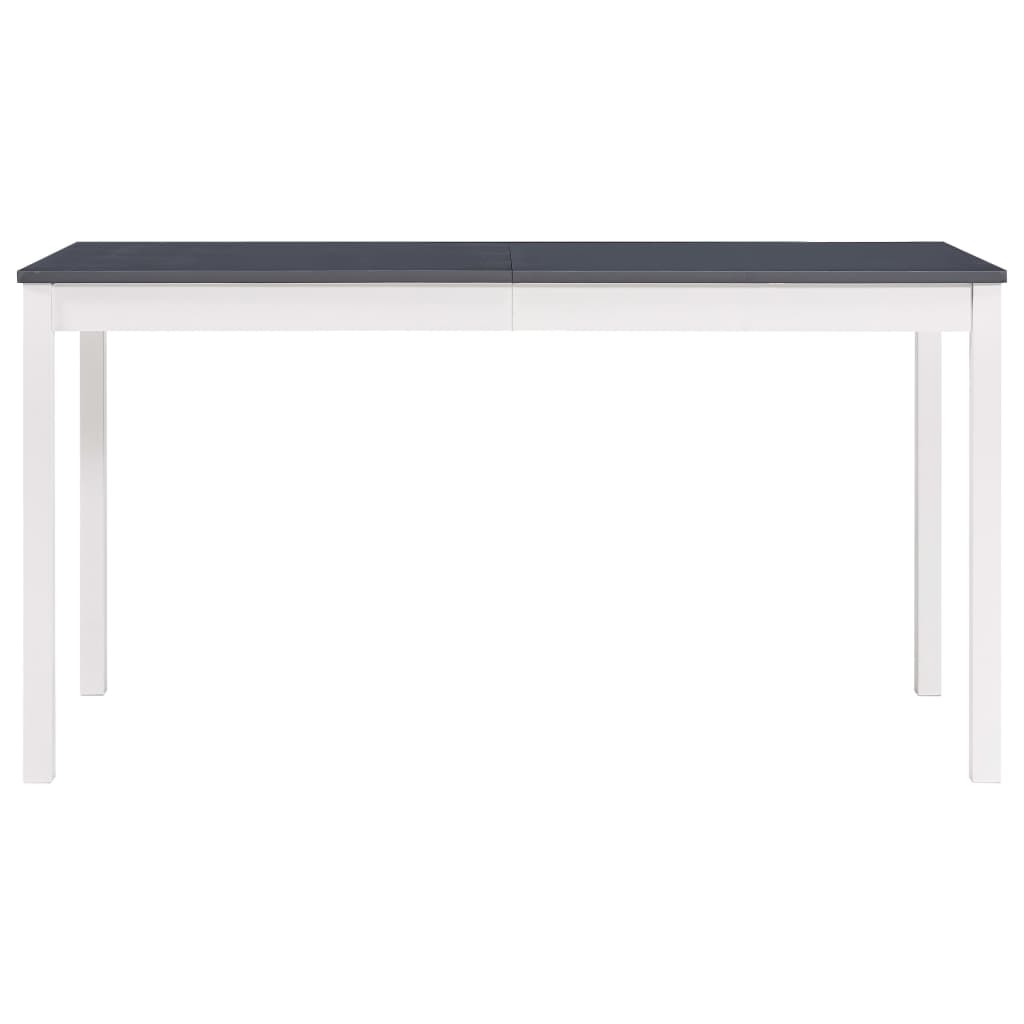 White and gray dining table 140 x 70 x 73 cm PIN