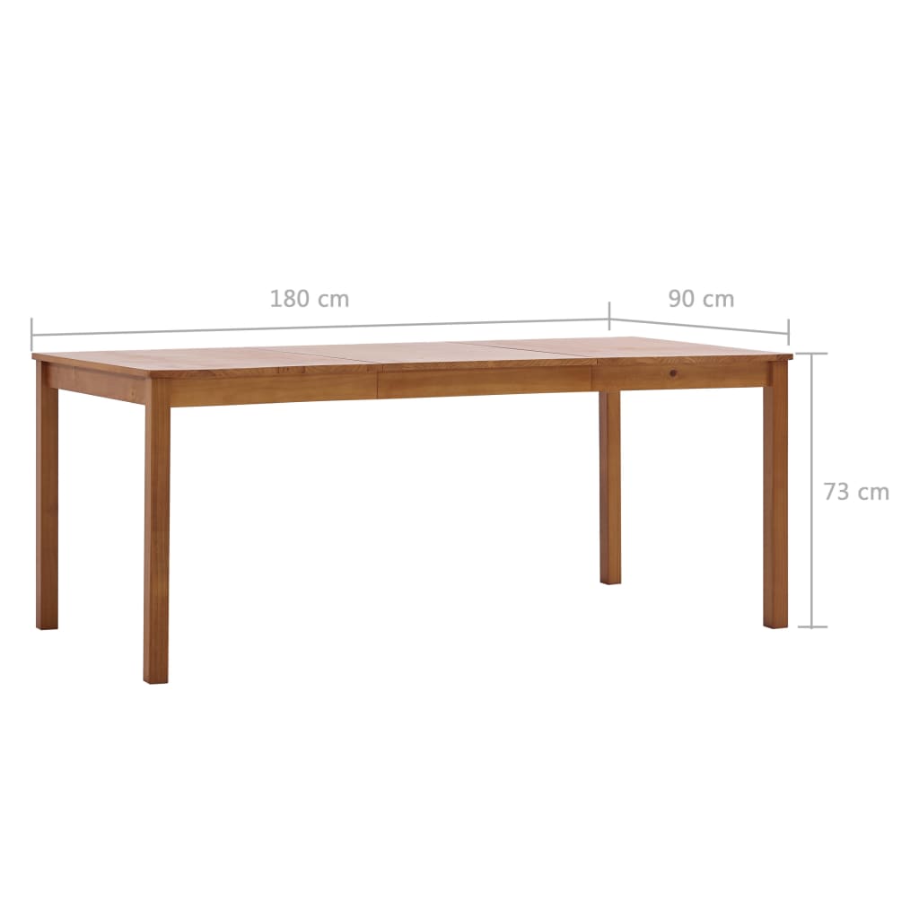 Honey brown dining table 180 x 90 x 73 cm pine