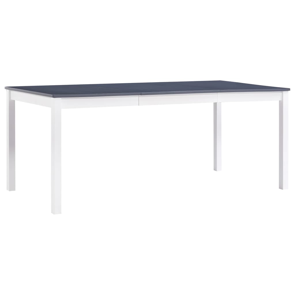 White and gray dining table 180 x 90 x 73 cm pine