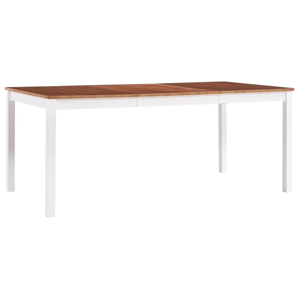 White and brown dining table 180 x 90 x 73 cm PIN