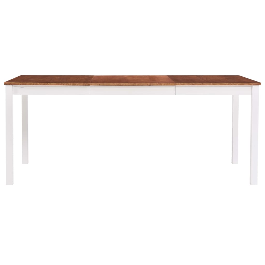 White and brown dining table 180 x 90 x 73 cm PIN