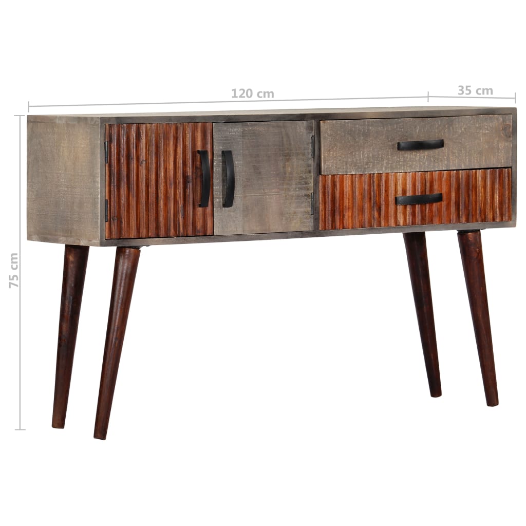 Gray console table 120x35x75 cm Solid mango wood wood