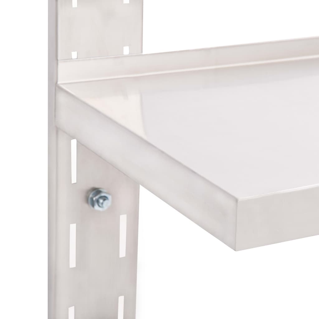 Wall shelf with 2 levels of stainless steel 120x30 cm