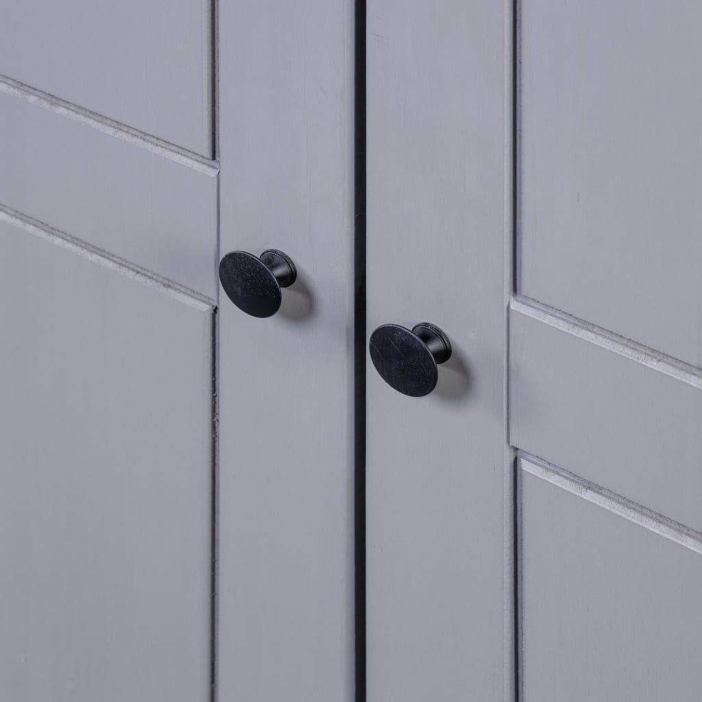 Graue Garderobe 80x50x171.5 cm Massive Kiefern -Sortiment Panama