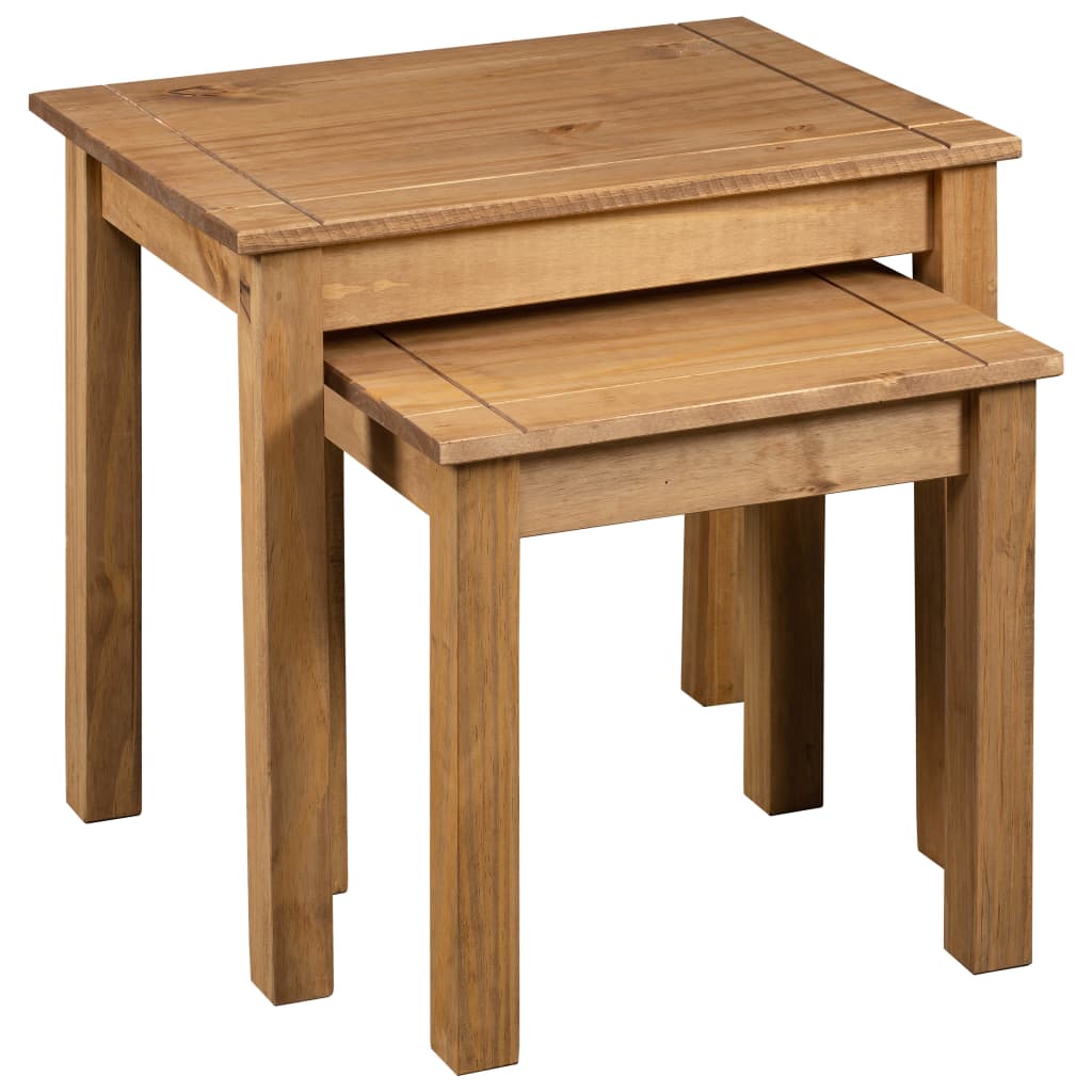 Gigogne -Tabellen 2 PCs Festkiefer Holz -Sortiment Panama