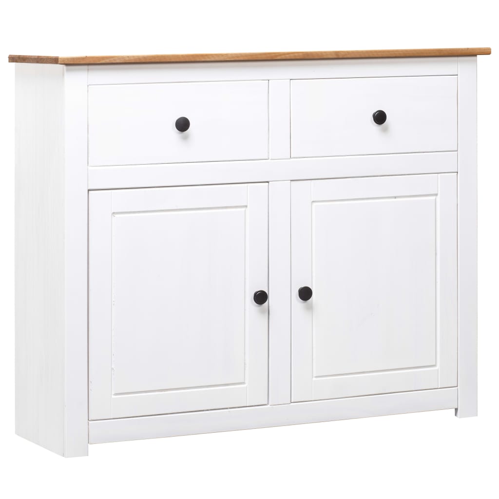 Buffet Blanc 93x40x80 cm Pin Gamme Panama