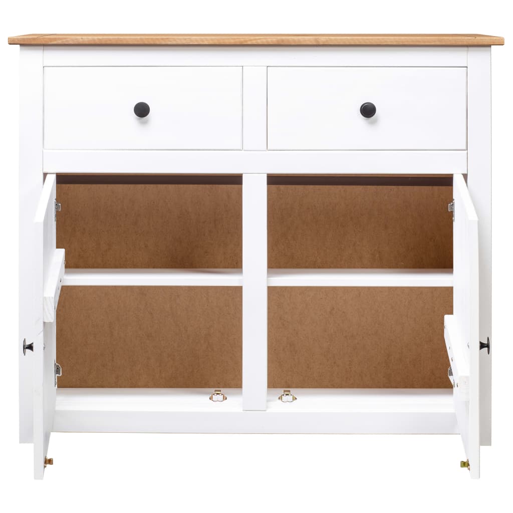 White buffet 93x40x80 cm Pin Panama range