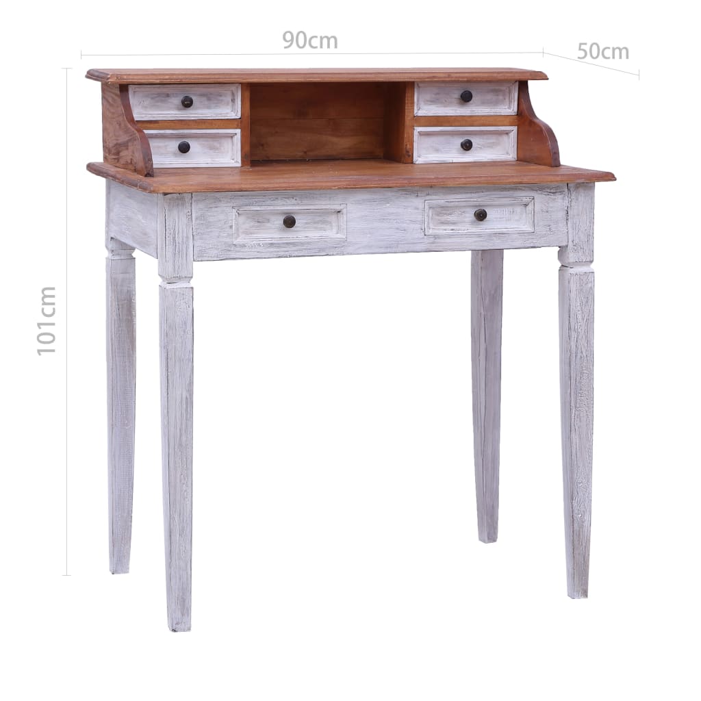 Desk with drawers 90x50x101 cm Solid recovery wood