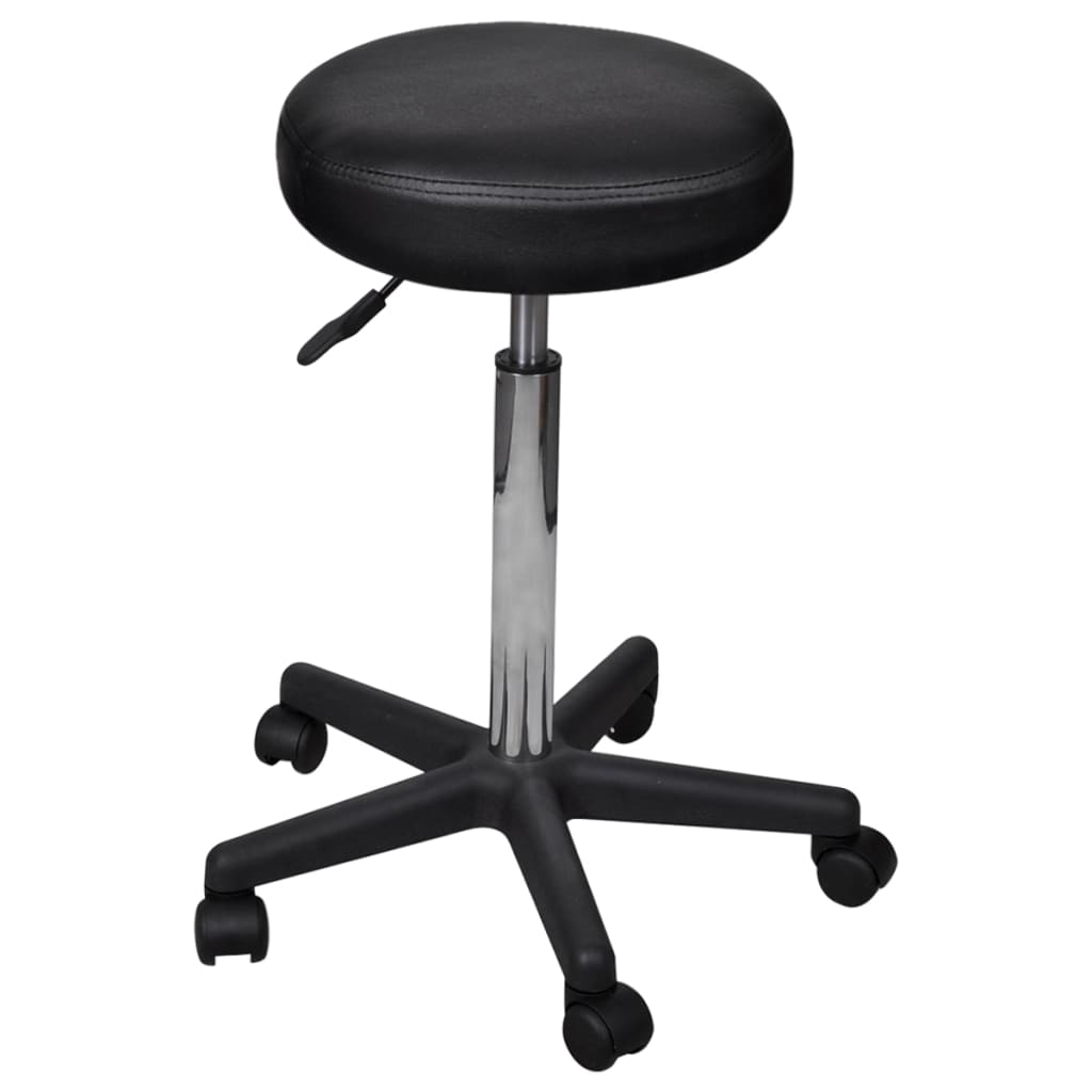 Office stools 2 pcs black 35.5x84 cm imitation leather