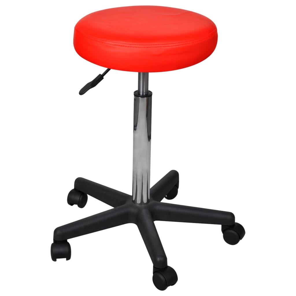 Office stools 2 pcs red 35.5x84 cm imitation leather