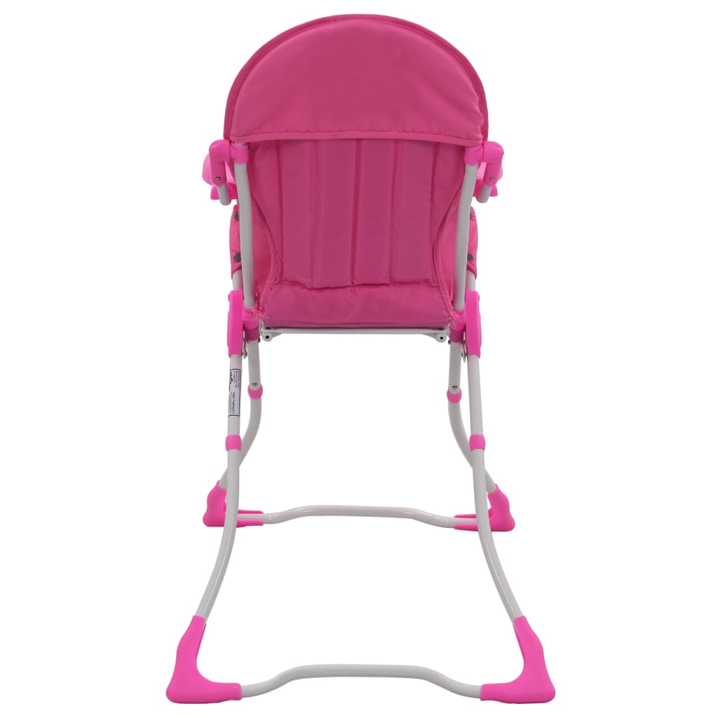 High sedia per bambini rosa e bianco
