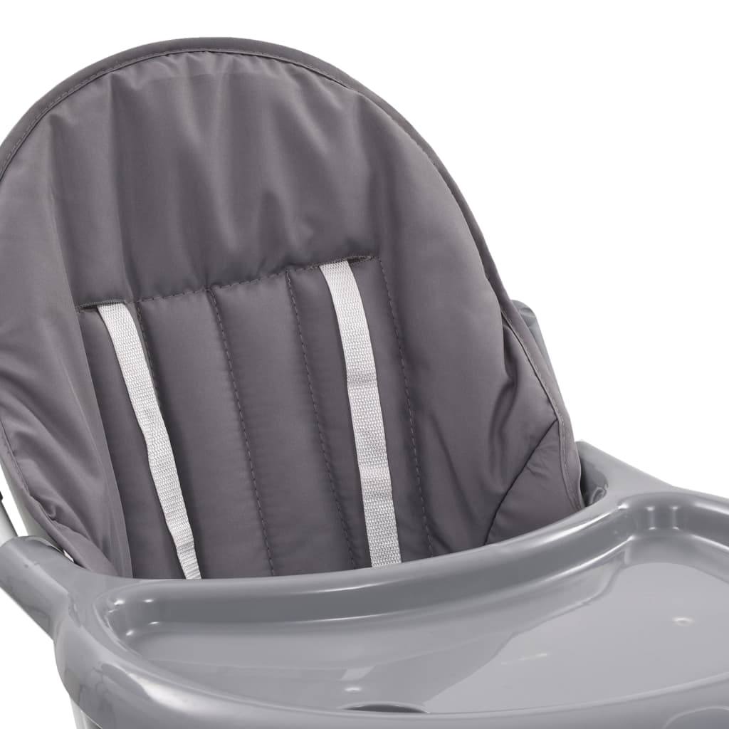 Gray and white baby high chair