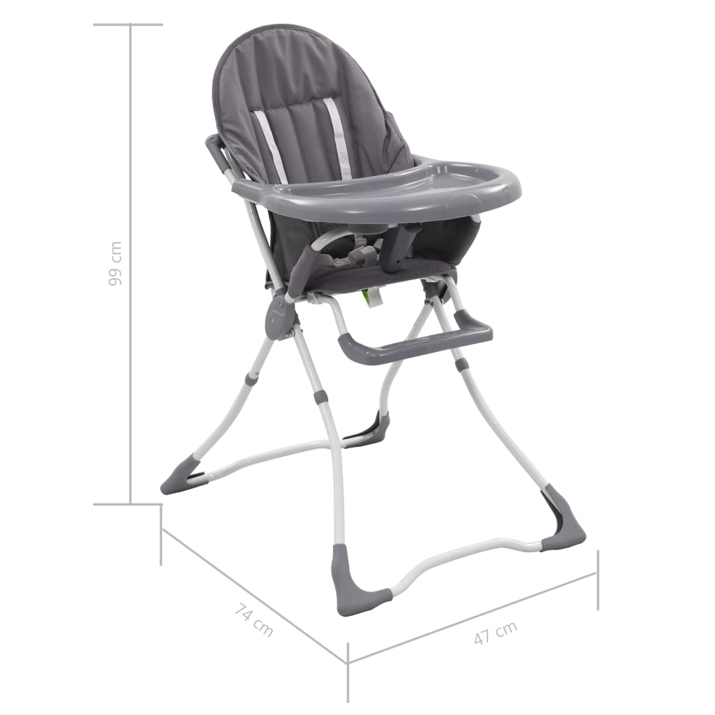 Chaise haute pour bébé Gris et blanc
