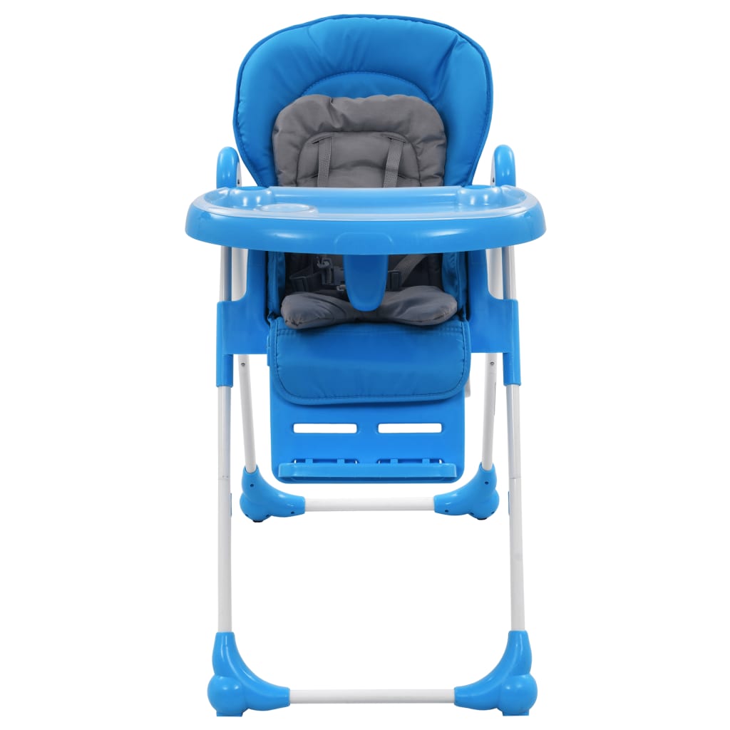 Blue and gray baby high chair