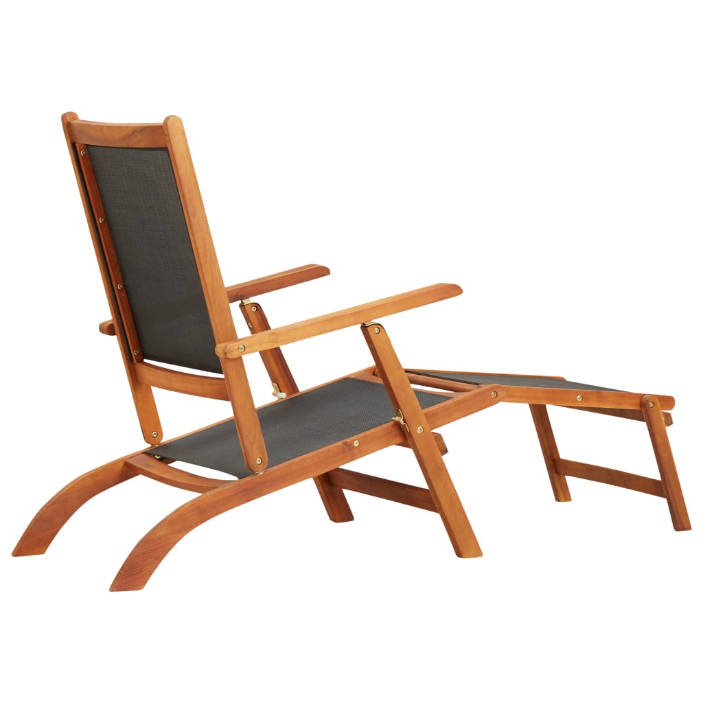 Outdoor chair of solid acacia wood and textilene