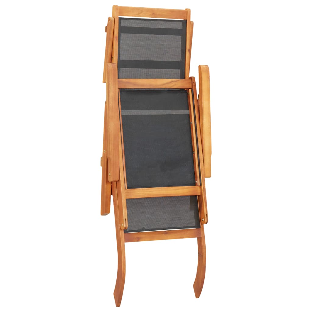 Outdoor chair of solid acacia wood and textilene