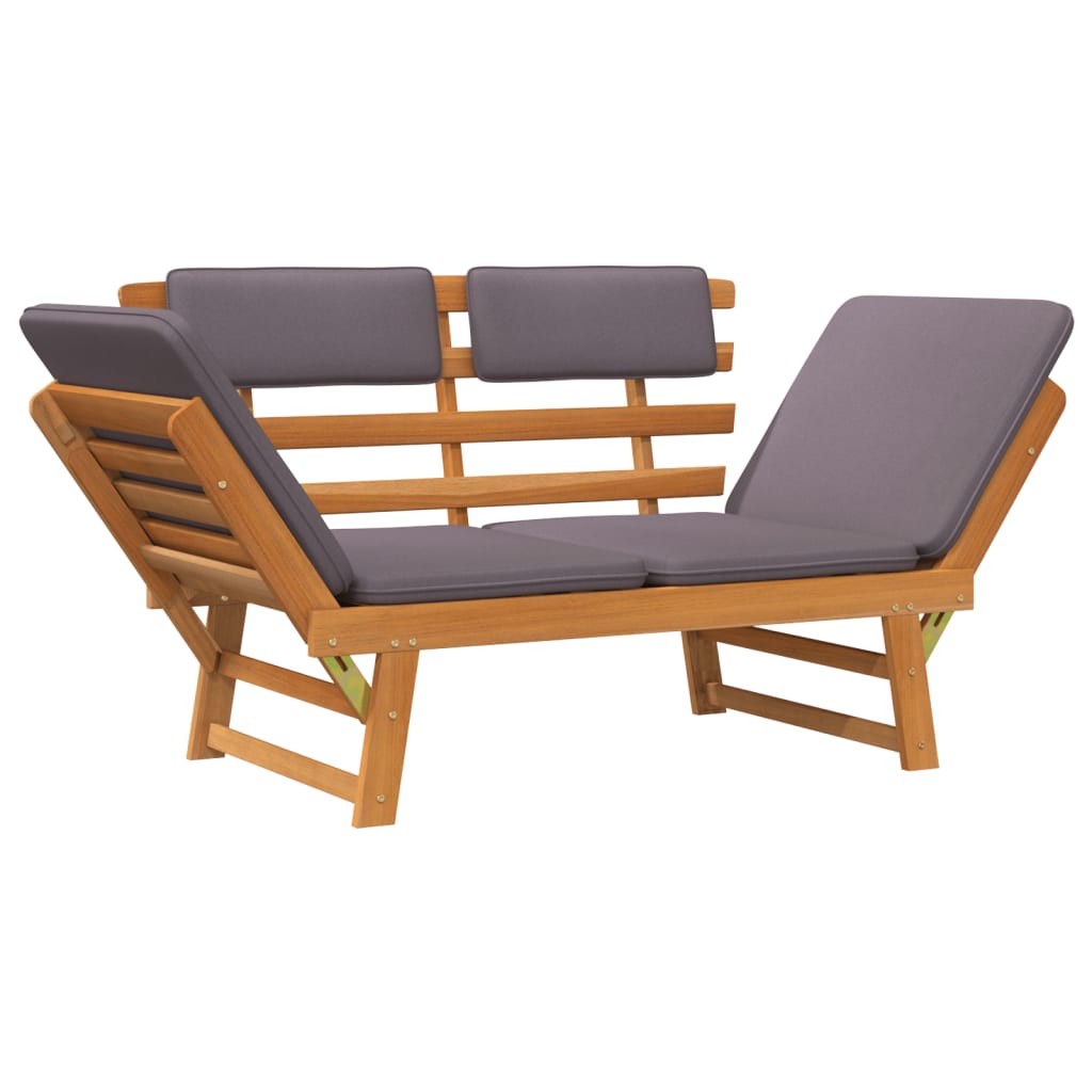 Long chair with cushion 2-in-1 190 cm Acacia solid wood
