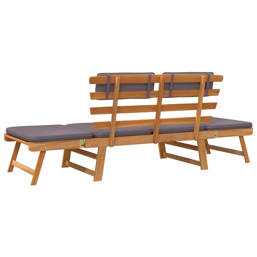 Langer Stuhl mit Kissen 2-in-1 190 cm Akazie Massivholz