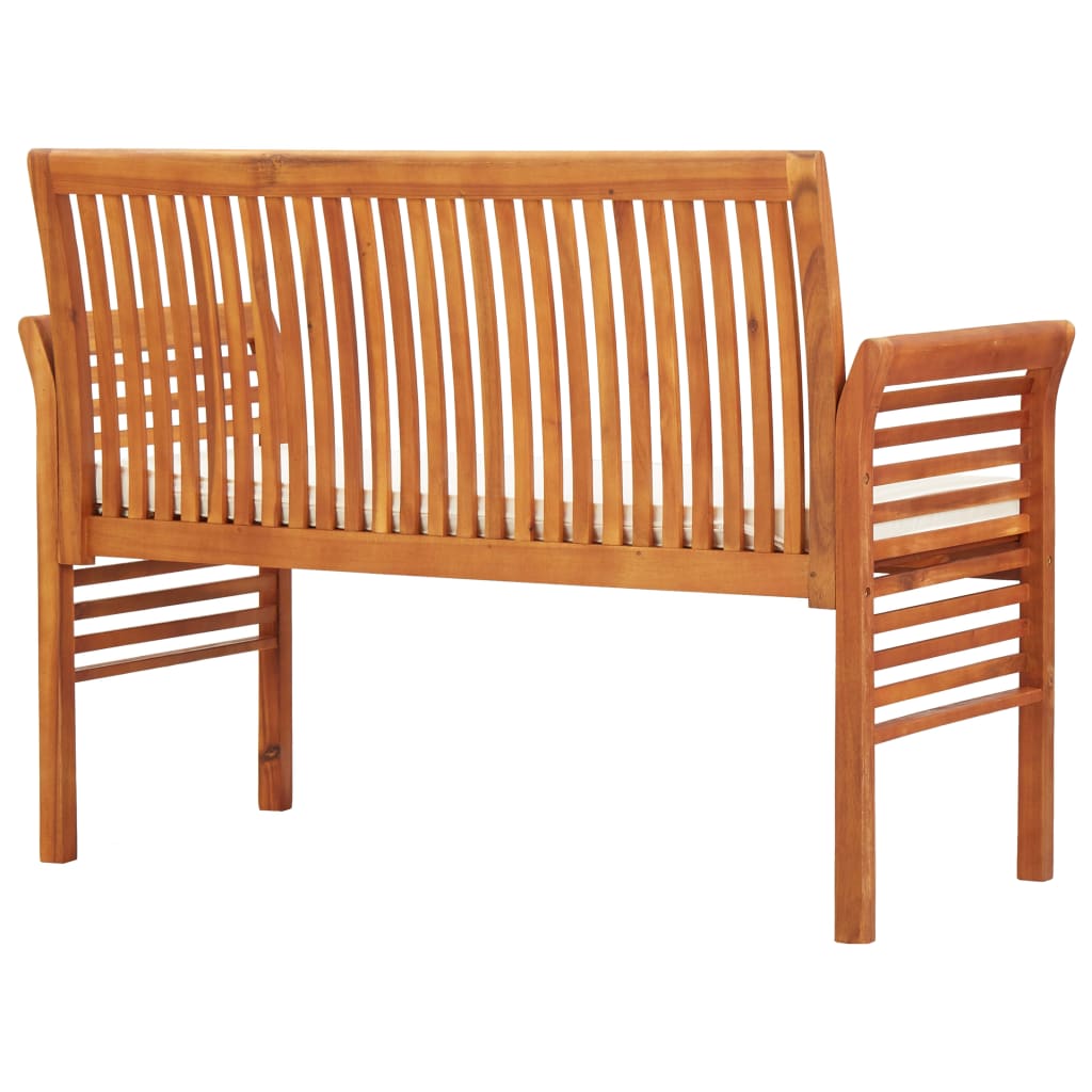 2 -seater garden bench with 120cm Massive acacia wood cushion
