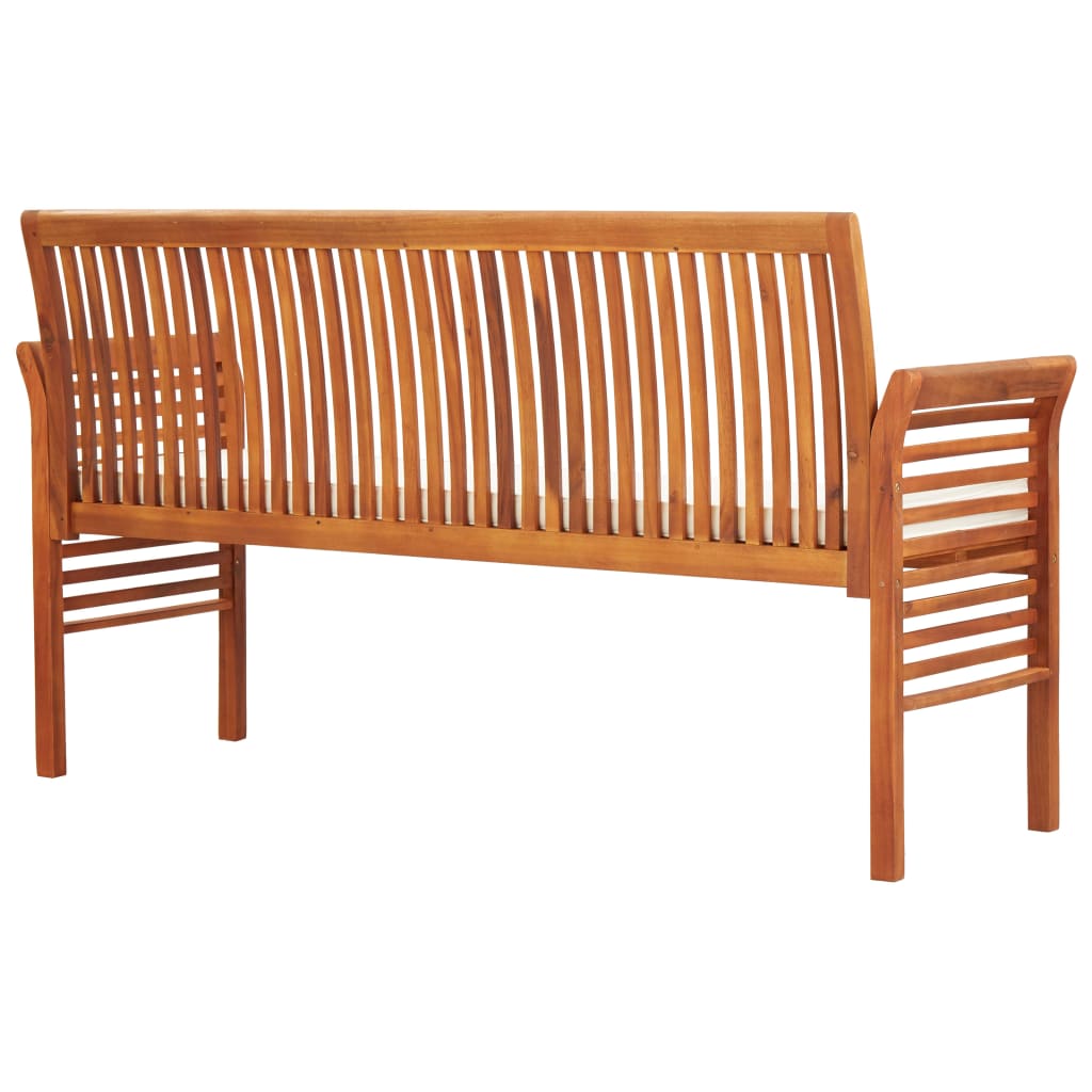 3 -seater garden bench with 150cm Massive acacia wood cushion