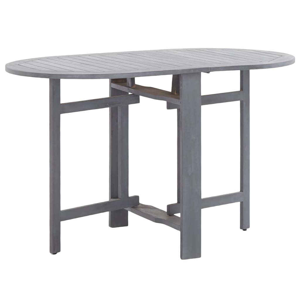 Gray garden table 120x70x74 cm Solid acacia wood