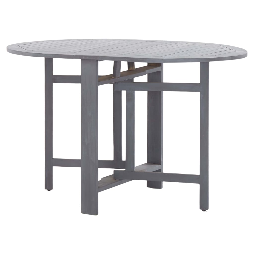 Gray garden table 120x70x74 cm Solid acacia wood