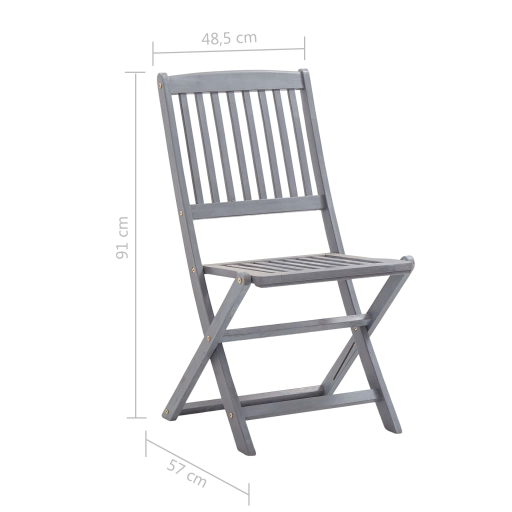 Outdoor foldable chairs 4 pcs solid acacia wood
