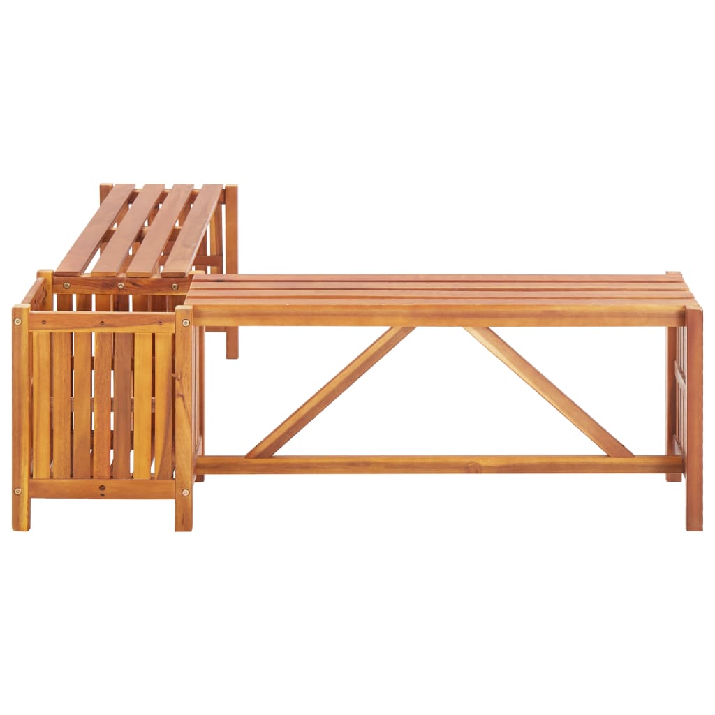 Garden bench and planter 117x117x40 cm Acacia solid wood