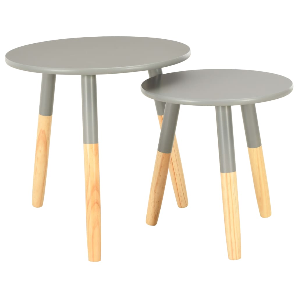 Activate tables 2 pcs Gray solid pine