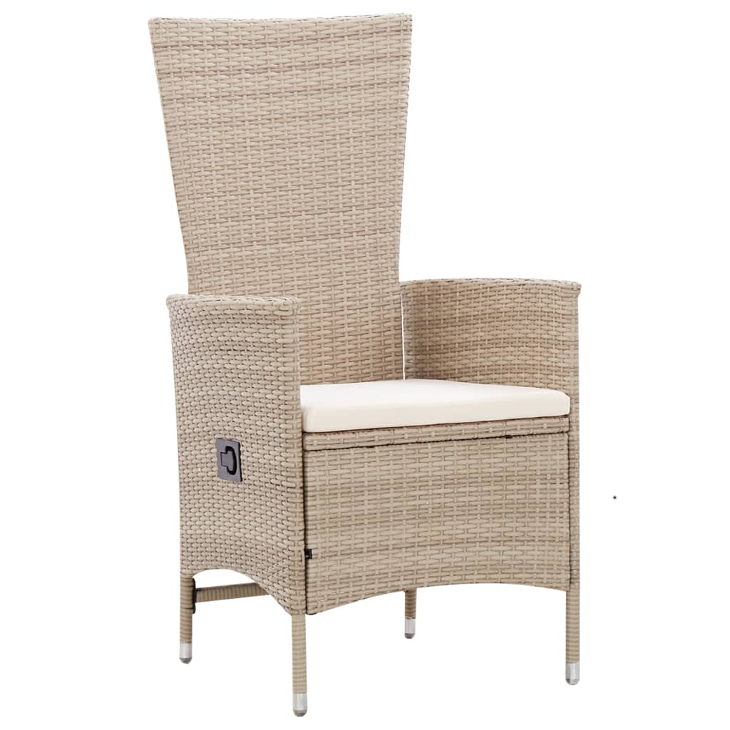 Salon de jardin avec coussins 7 pcs Résine tressée Beige