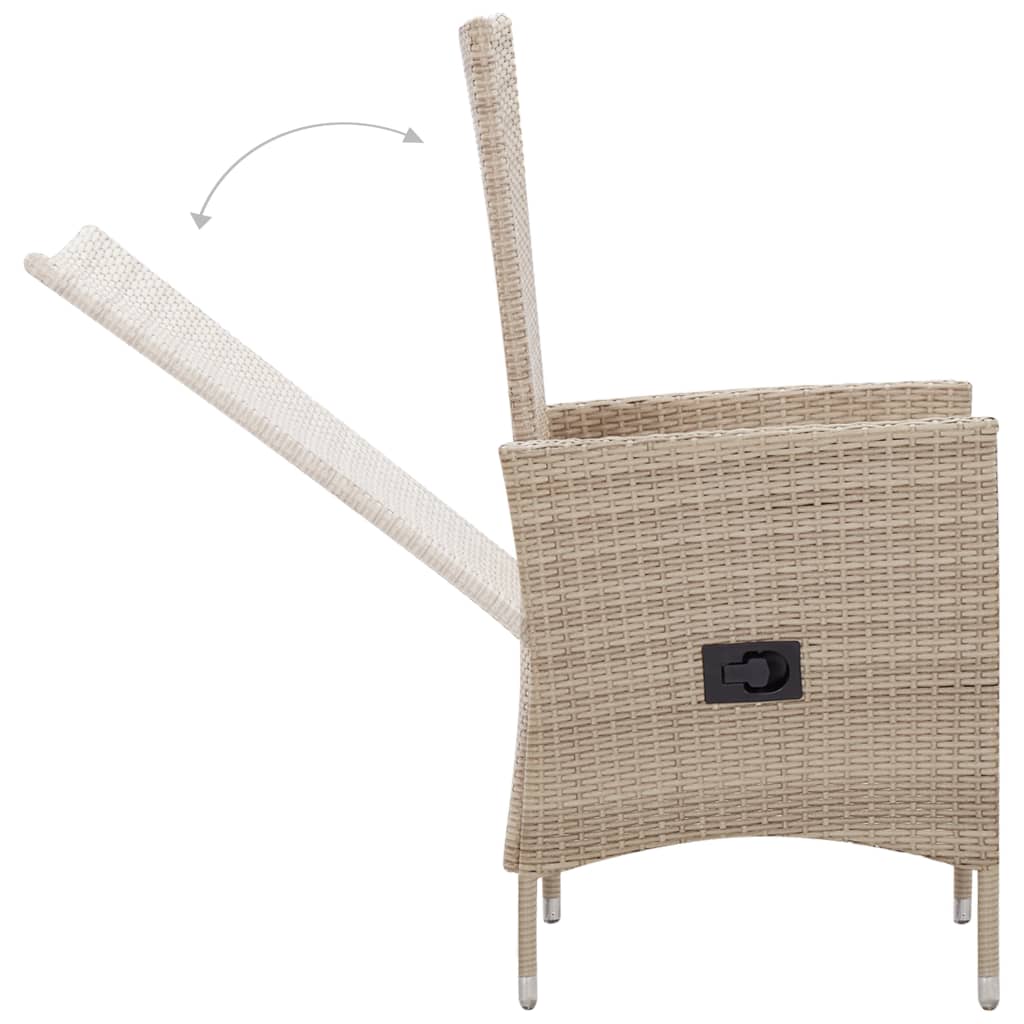 Mobili da giardino con cuscini 7 pz. Resina intrecciata beige