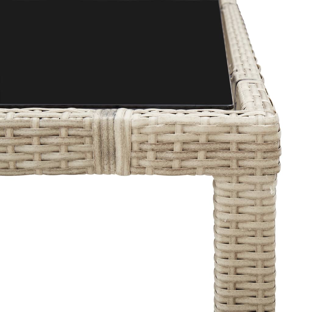 Garden furniture with cushions 7 pcs beige braided resin