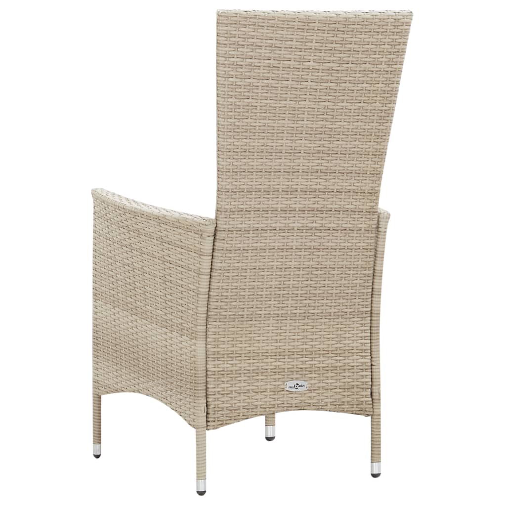 Salon de jardin avec coussins 9 pcs Résine tressée Beige