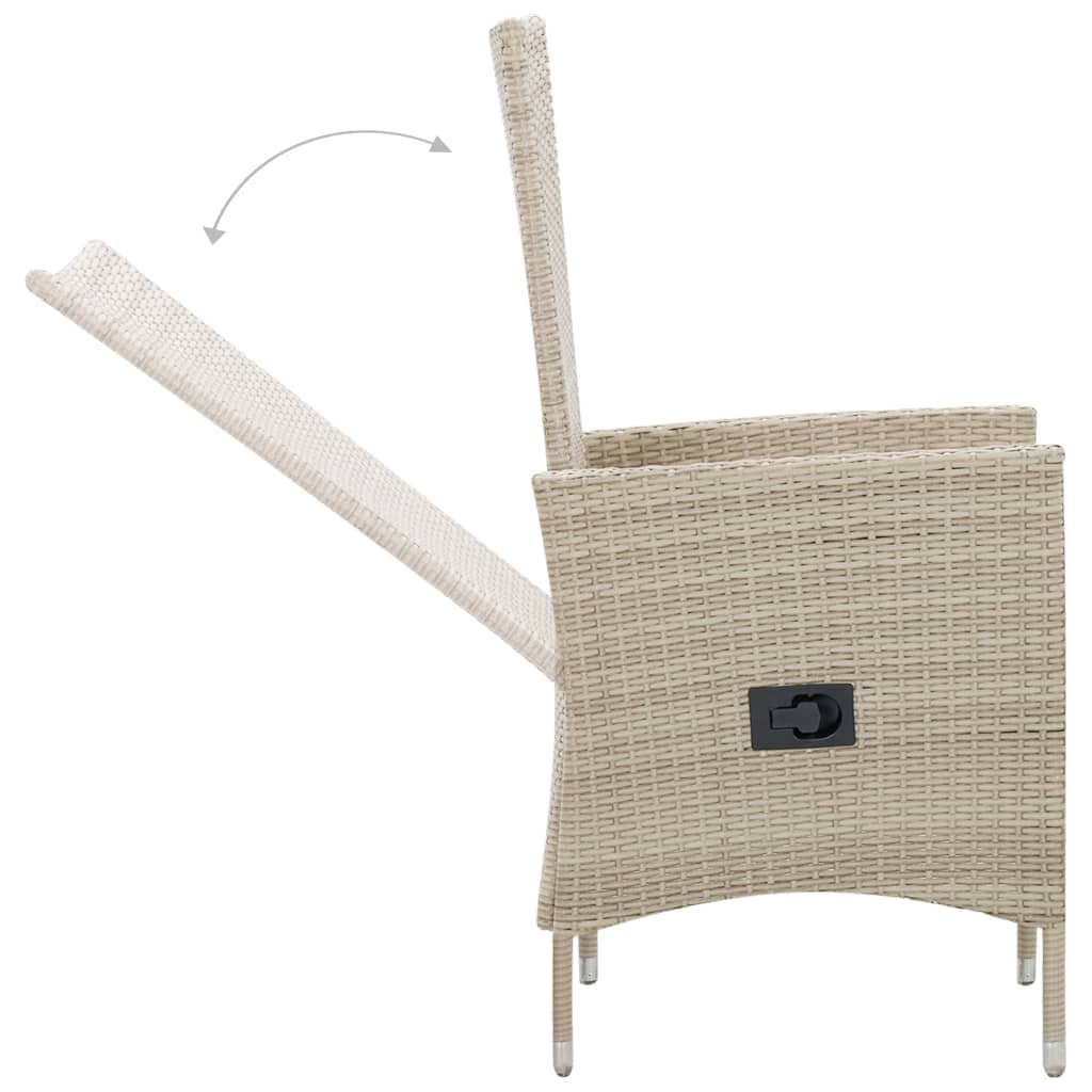 Salon de jardin avec coussins 9 pcs Résine tressée Beige