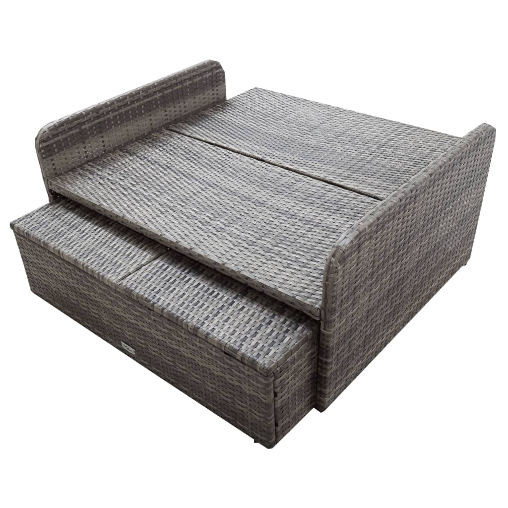 2 pcs garden furniture with gray braided resin cushions