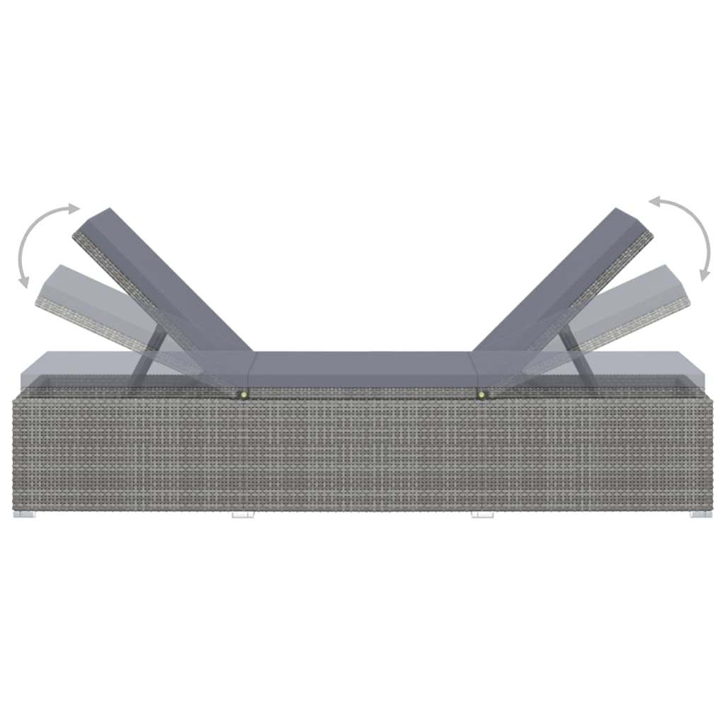Langer Stuhl mit grau geflochtenem Harzkissen
