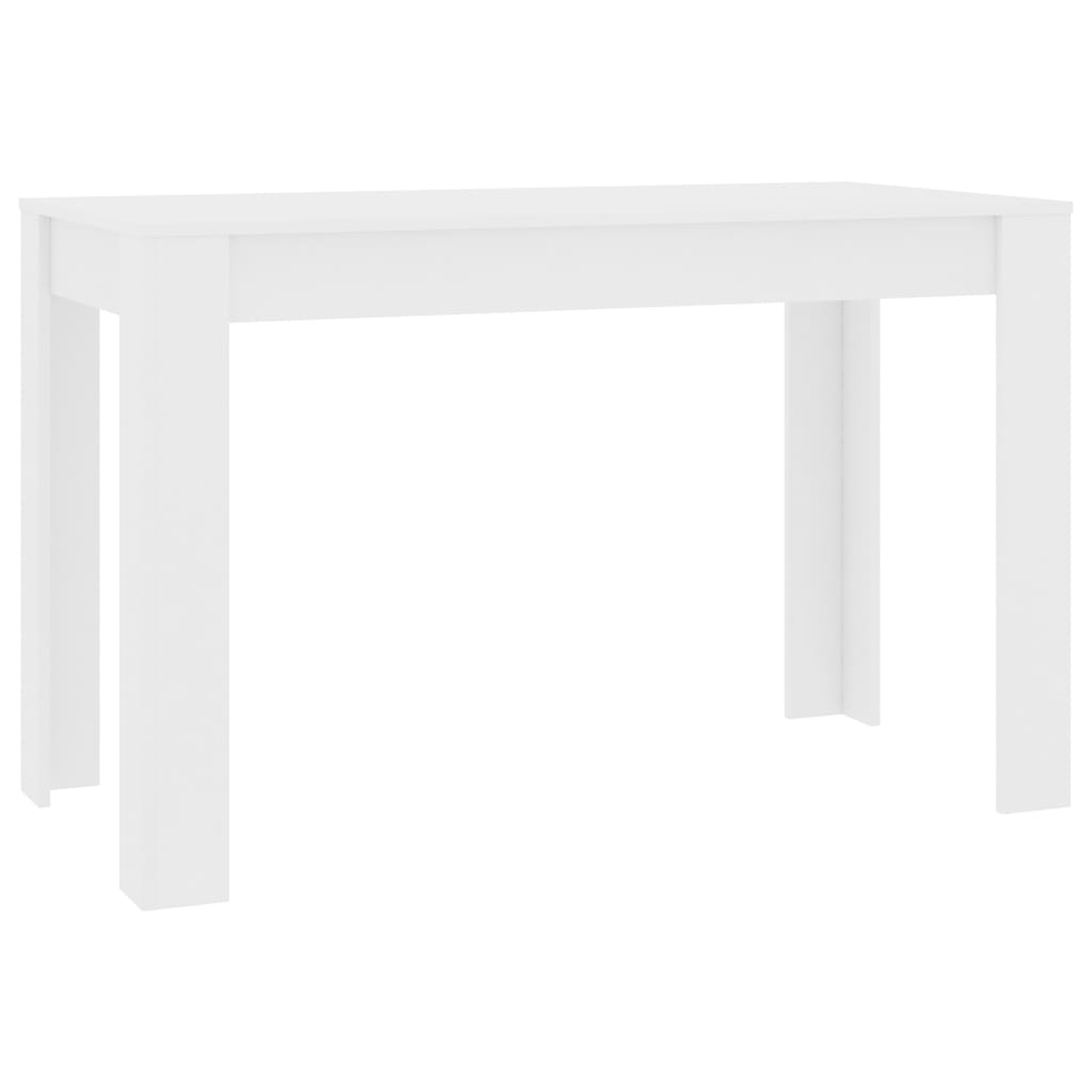 White dining table 120 x 60 x 76 cm agglomerated