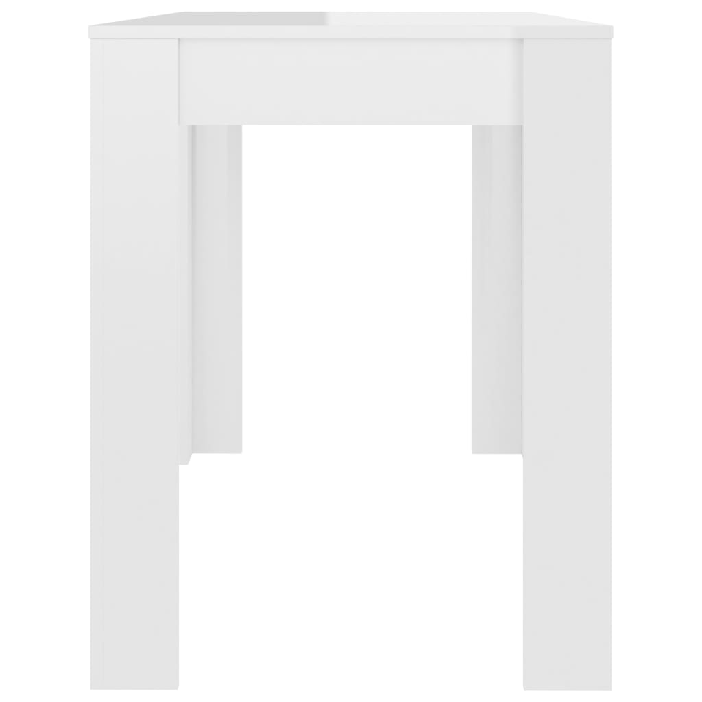 Brillante weiße Esstisch 120x60x76 cm agglomeriert