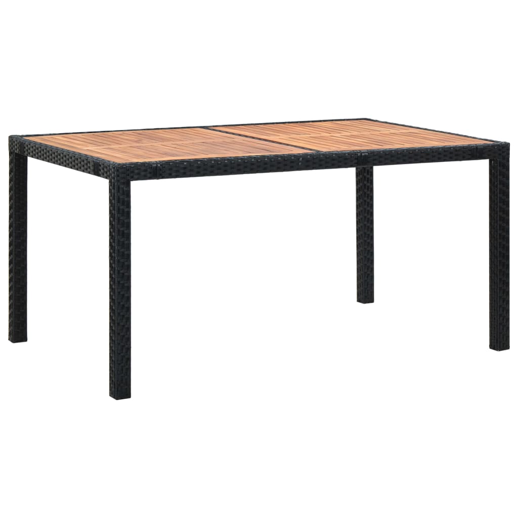 Mobilier à dîner d'extérieur 7pcs Résine tressée et acacia Noir