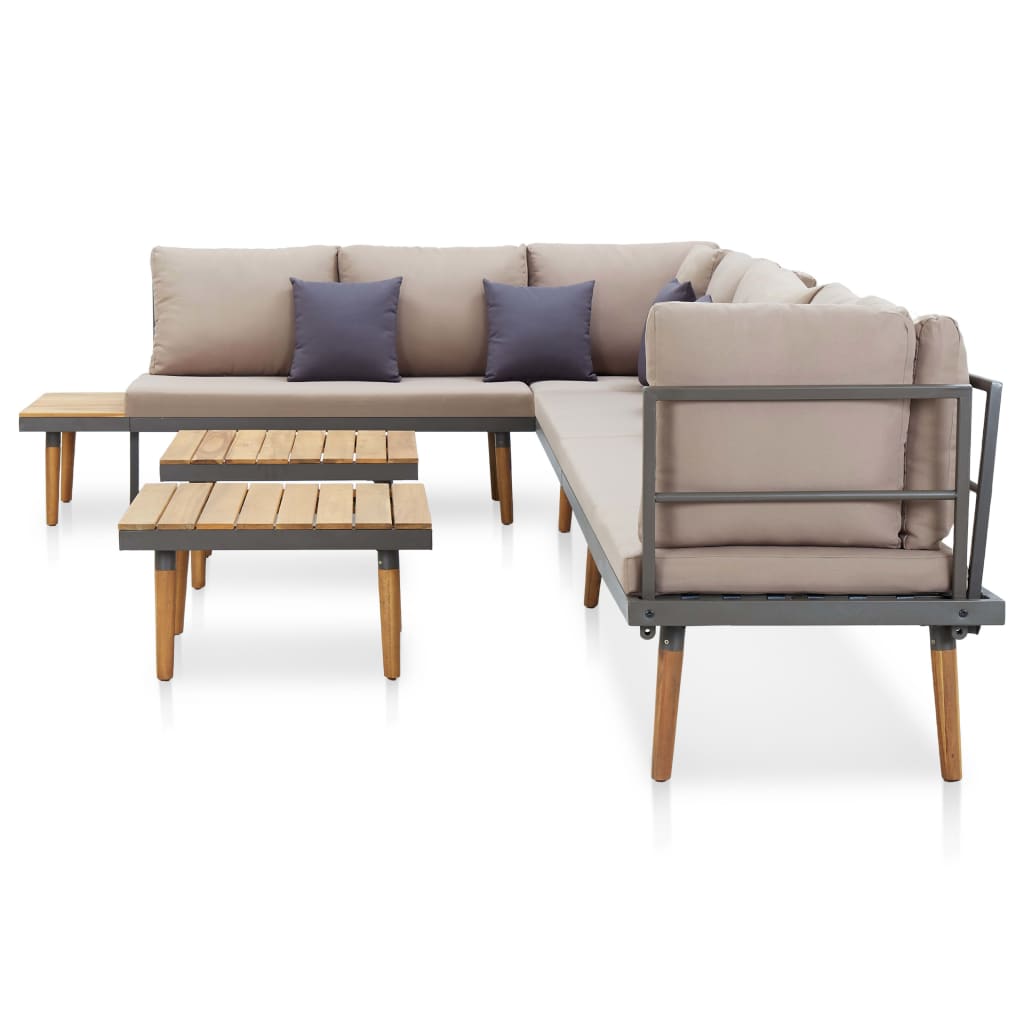 8 -seater garden furniture with solid acacia wood cushions
