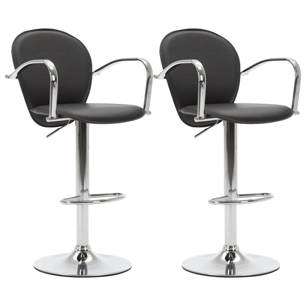 Bar stools with a lot of 2 black imitation leather