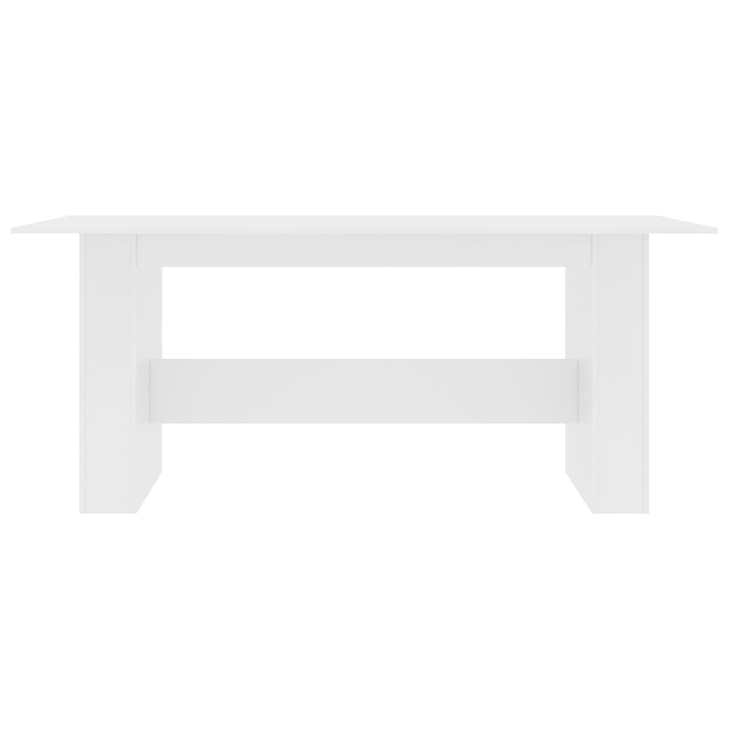 White dining table 180 x 90 x 76 cm agglomerated