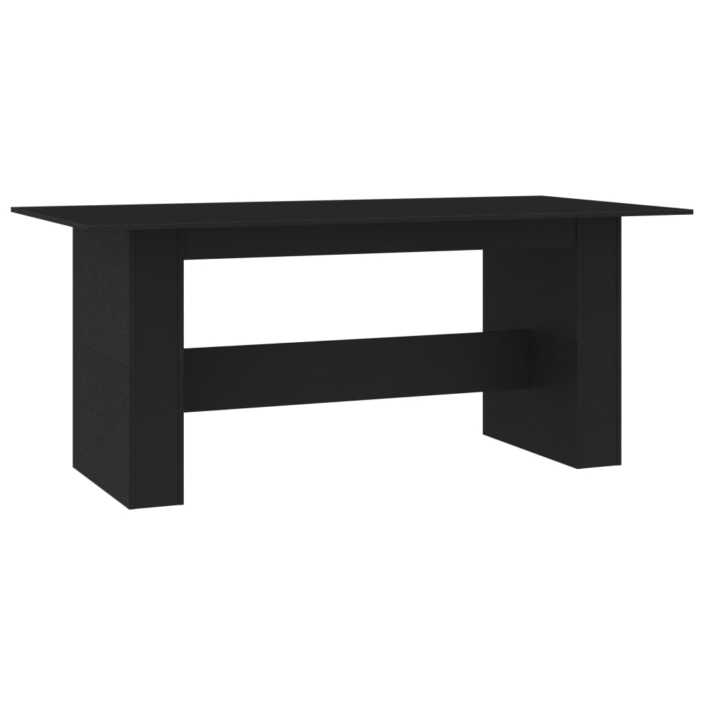 Black dining table 180 x 90 x 76 cm agglomerated