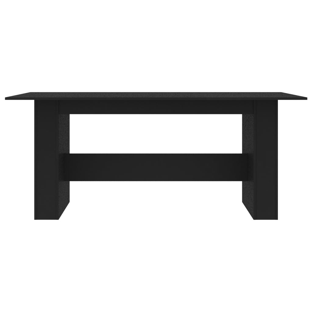 Black dining table 180 x 90 x 76 cm agglomerated