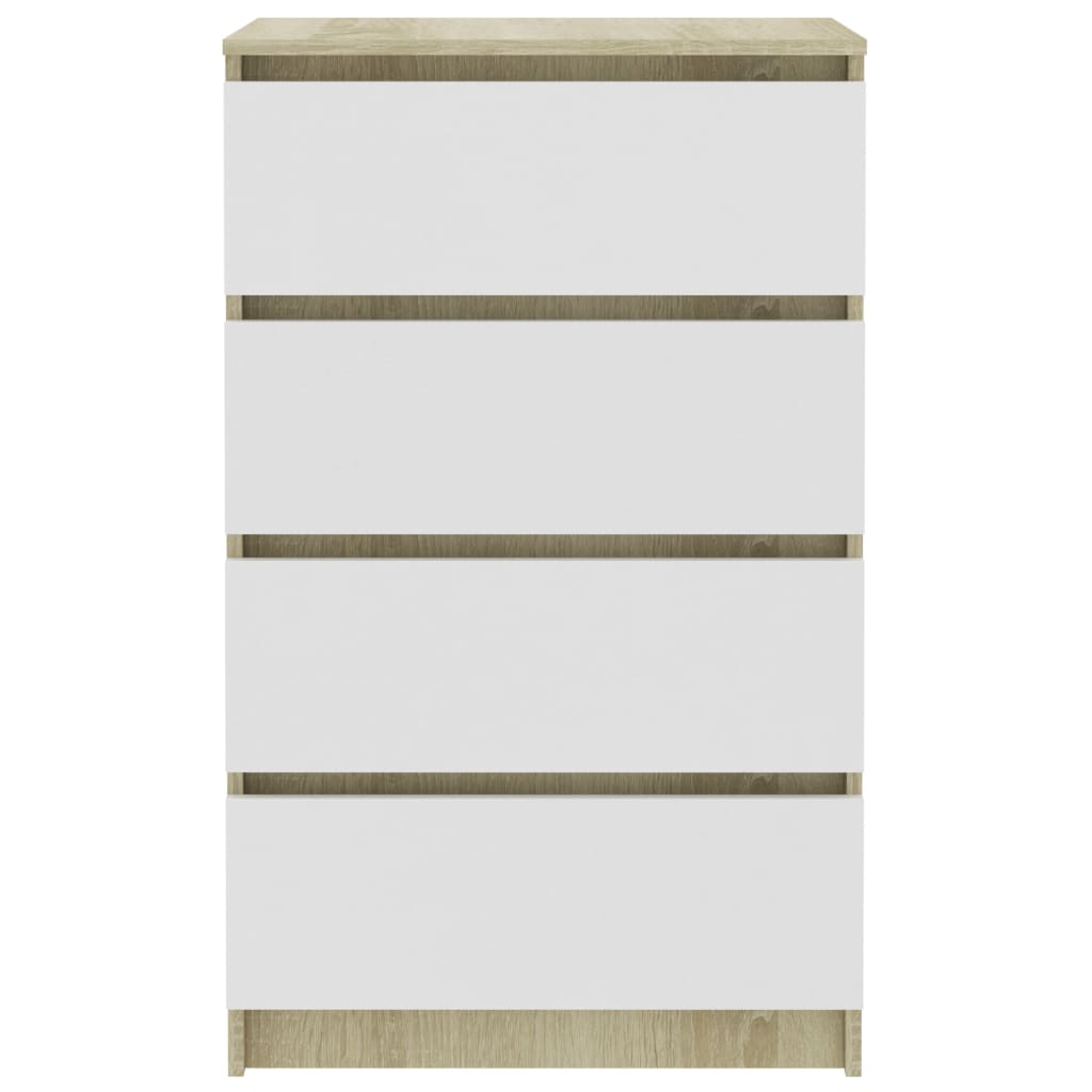 White Buffet e Sonoma Oak 60x35x98.5 CM INGEGNERE WOOD