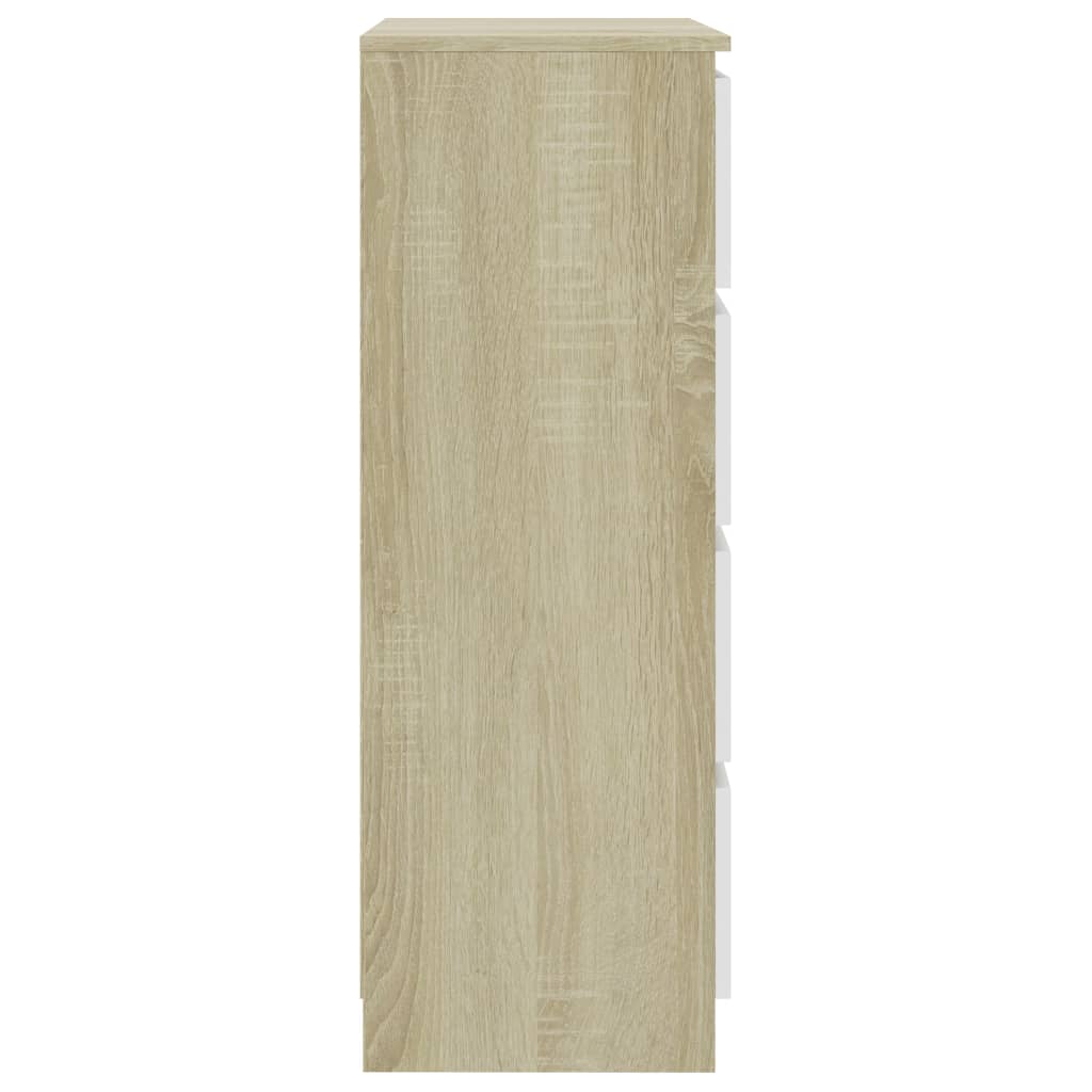 White Buffet e Sonoma Oak 60x35x98.5 CM INGEGNERE WOOD